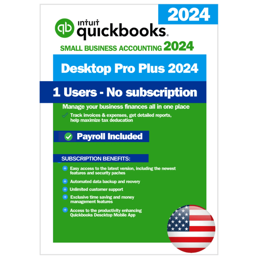 QuickBooks Pro Plus 2024 – 1 User Lifetime License with Payroll QuickBooks Pro Plus 2024 – 1 User Lifetime License with Payroll